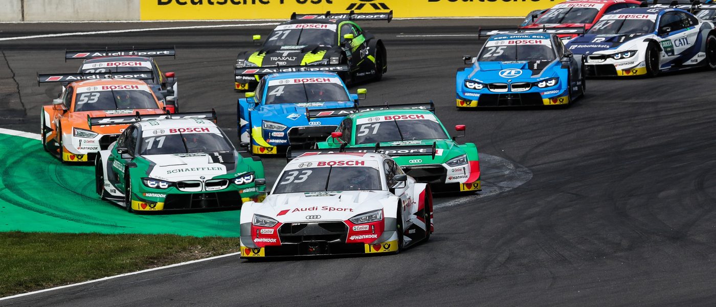 Audi Sport RS 5 DTM #33 (Audi Sport Team Rosberg), René Rast Castrol EDGE Audi RS 5 DTM #51 (Audi Sport Team Abt Sportsline), Nico Müller